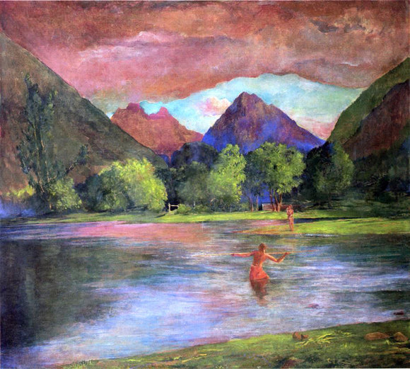  John La Farge After-Glow, Tautira River, Tahiti - Canvas Art Print