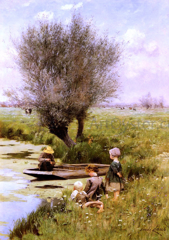  Emile Claus Afternoon Along The River - Canvas Art Print