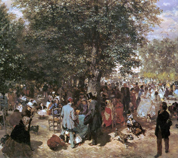  Adolph Von Menzel Afternoon at the Tuileries Garden - Canvas Art Print