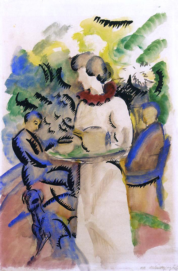  August Macke Afternoon in the Garden - Canvas Art Print