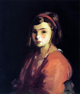  Robert Henri Agnes in Red (Agnes Schleicher) - Canvas Art Print