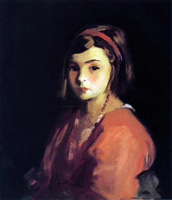  Robert Henri Agnes in Red (Agnes Schleicher) - Canvas Art Print