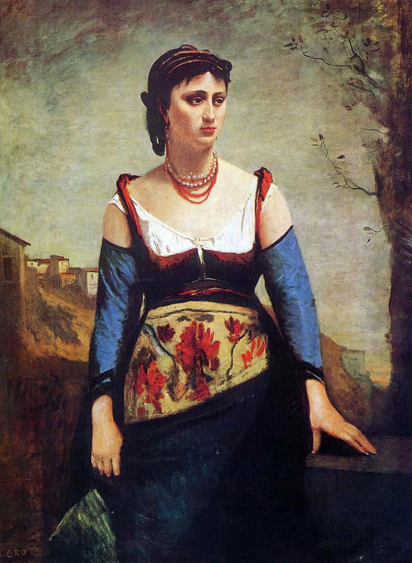  Jean-Baptiste-Camille Corot Agostina - Canvas Art Print