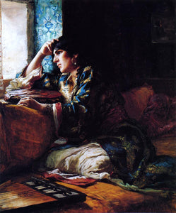  Frederick Arthur Bridgeman Aicha, a Woman of Morocco - Canvas Art Print