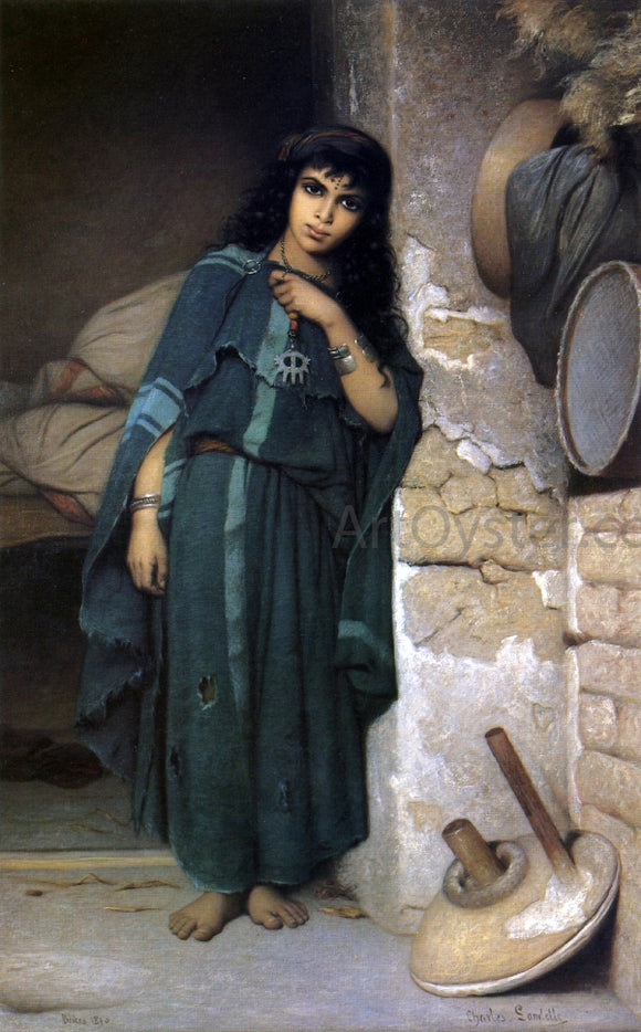 Charles Zacherie Landelle Algerian Girl - Canvas Art Print