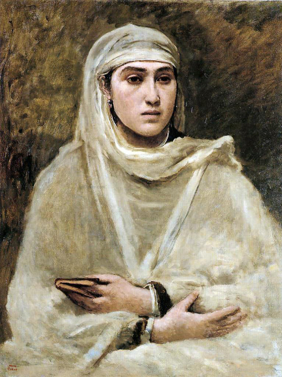  Jean-Baptiste-Camille Corot Algerian Woman - Canvas Art Print