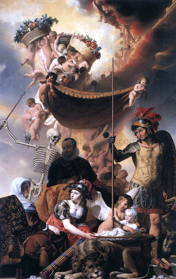  Caesar Van Everdingen Allegory of the Birth of Frederik Hendrik - Canvas Art Print