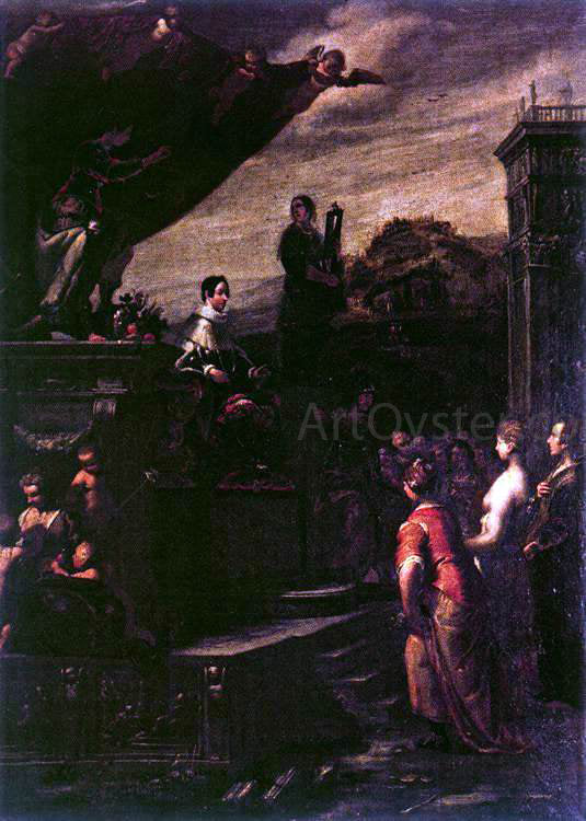  Giovanni Andrea Ansaldo Allegory of the Crowning of Ferdinando II de' Medici - Canvas Art Print
