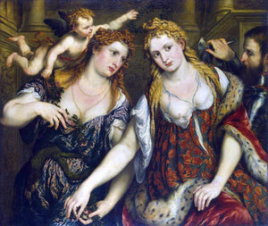  Paris Bordone Allegory (Venus, Flora, Mars and Cupid) - Canvas Art Print
