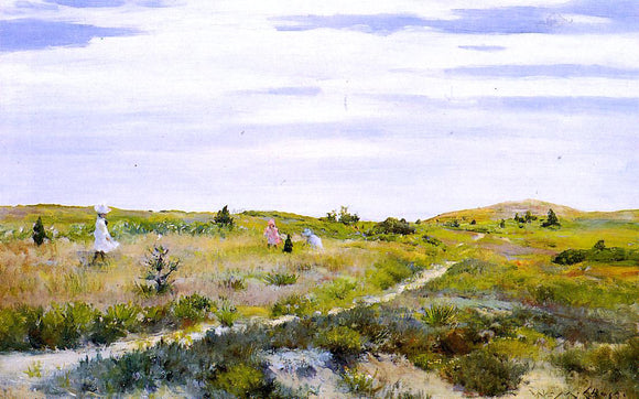  William Merritt Chase Along the Path at Shinnecock - Canvas Art Print