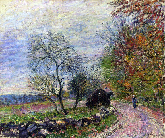  Alfred Sisley Along the woods in Autumn - Canvas Art Print