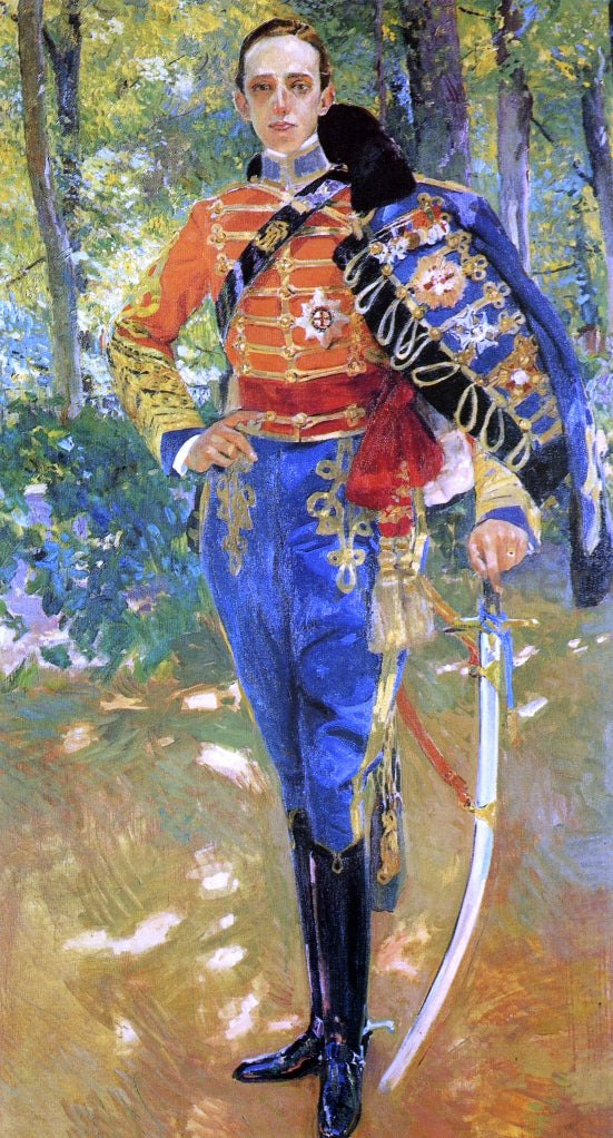  Joaquin Sorolla Y Bastida Alphonso XIII in Hussars Uniform - Canvas Art Print