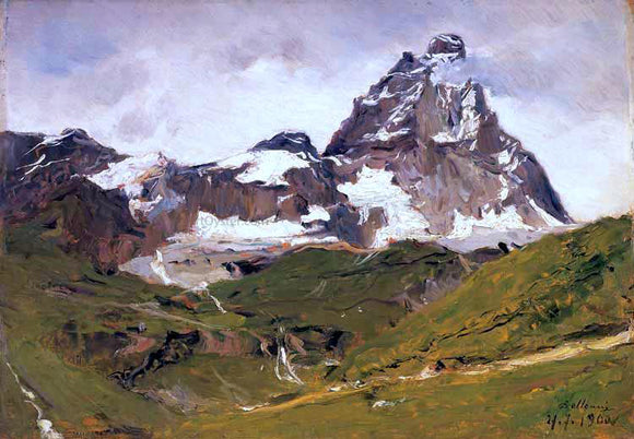  Lorenzo Delleani alpi Cervino - Canvas Art Print