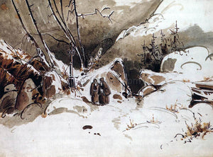  Carl Blechen Alpine Pass in Winter with Monks - Canvas Art Print