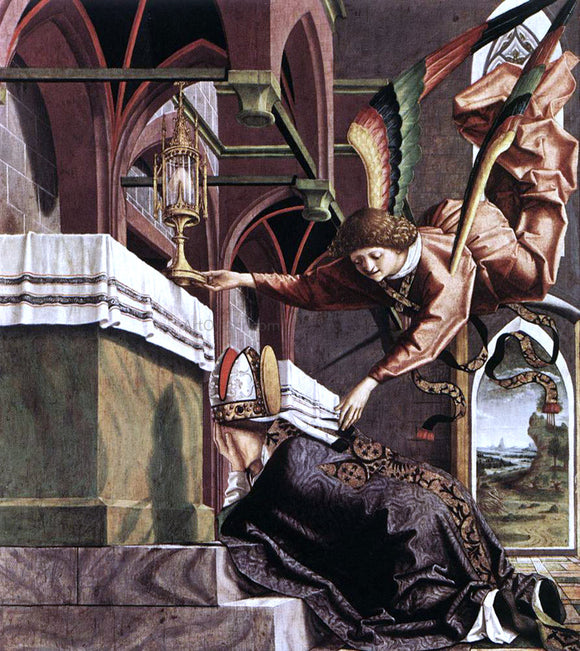  Michael Pacher Altarpiece of the Church Fathers: Vision of St Sigisbert - Canvas Art Print