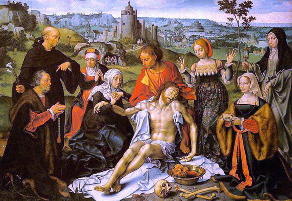  Joos Van Cleve Altarpiece of the Lamentation (central) - Canvas Art Print