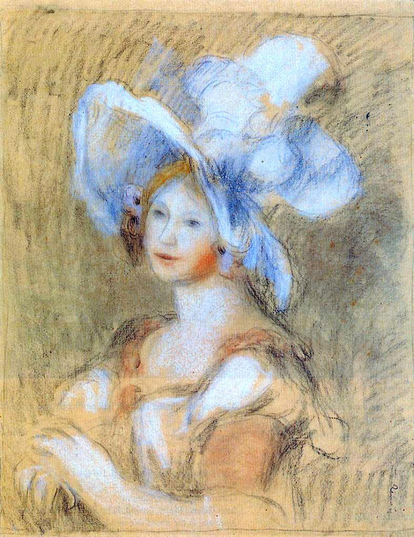  Pierre Auguste Renoir Amelie Dieterie in a White Hat - Canvas Art Print