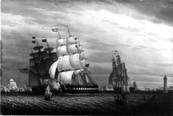  Robert Salmon American Ships in the Mersey - Canvas Art Print