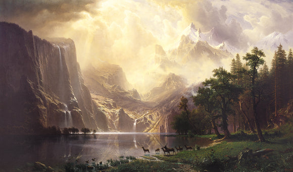  Albert Bierstadt Among the Sierra Nevada Mountans - Canvas Art Print