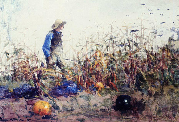  Winslow Homer Among the Vegetables (also known as Boy in a Cornfield) - Canvas Art Print