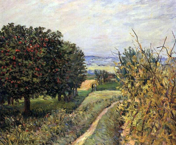  Alfred Sisley Among the Vines near Louveciennes - Canvas Art Print