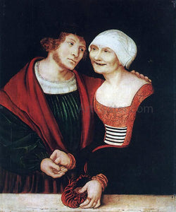  The Elder Lucas Cranach Amorous Old Woman and Young Man - Canvas Art Print