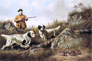  Arthur Fitzwilliam Tait Amos F. Adams Shooting Over Gus Bondher and Son, Count Bondher - Canvas Art Print