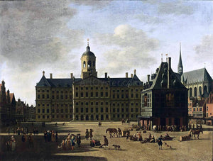  Gerrit Adriaensz Berckheyde Amsterdam: View of the Dam with the Town Hall - Canvas Art Print