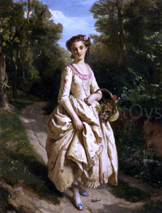  Henri-Guillaume Schlesinger An Afternoon Stroll - Canvas Art Print