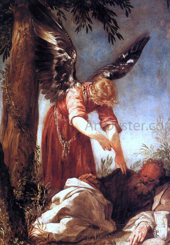  Juan Antonio Frias Y Escalante An Angel Awakens the Prophet Elijah - Canvas Art Print