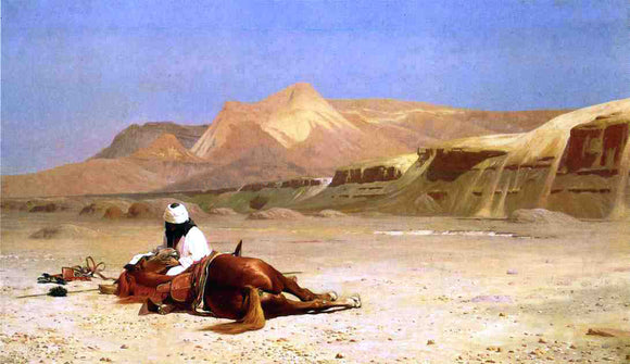  Jean-Leon Gerome An Arab and His Horse in the Desert - Canvas Art Print