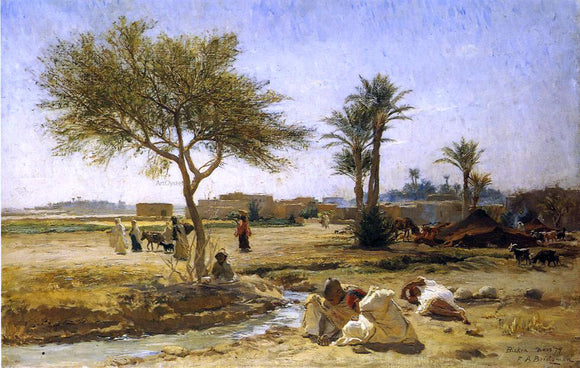  Frederick Arthur Bridgeman An Arab Village - Canvas Art Print