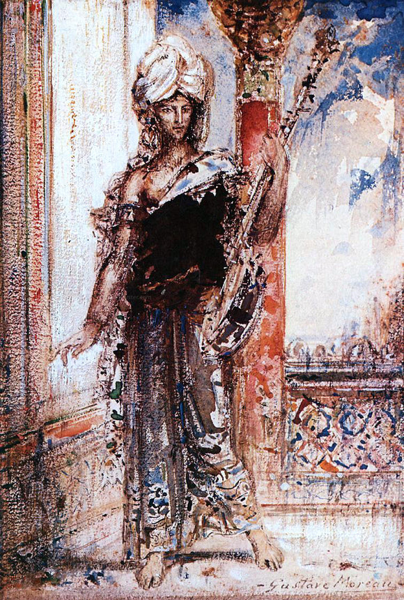  Gustave Moreau An Arabian Singer - Canvas Art Print