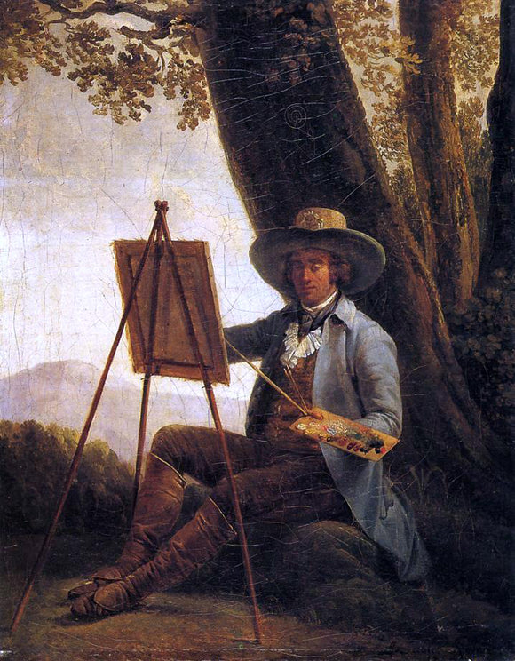  Auguste Bouchet An Artist in the Campagna - Canvas Art Print