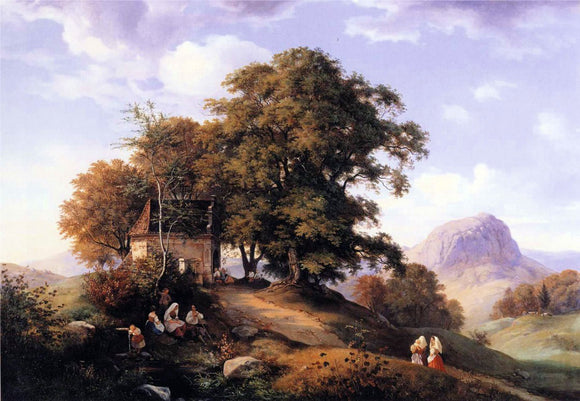  Ernst Ferdinand Oehme An Autumn Afternoon near Bilin in Bohemia - Canvas Art Print