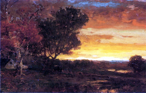  George Herbert McCord An Autumn Farmscape at Sunset - Canvas Art Print