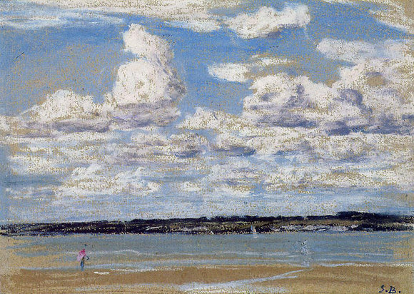  Eugene-Louis Boudin An Estuary in Brittany - Canvas Art Print