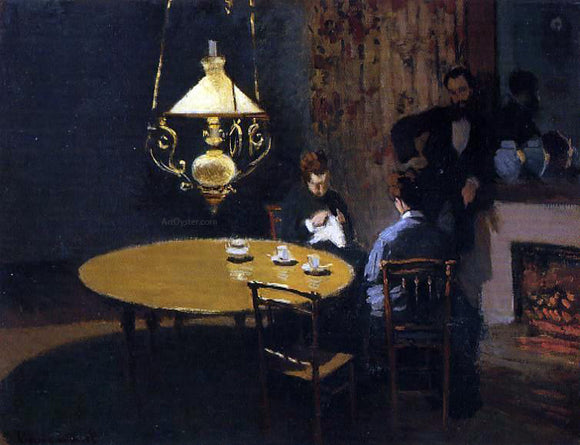  Claude Oscar Monet An Interior After Dinner - Canvas Art Print