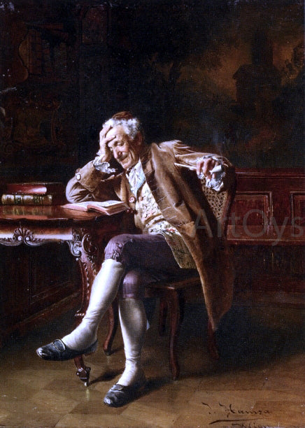  Johann Hamza An Old Man Reading - Canvas Art Print