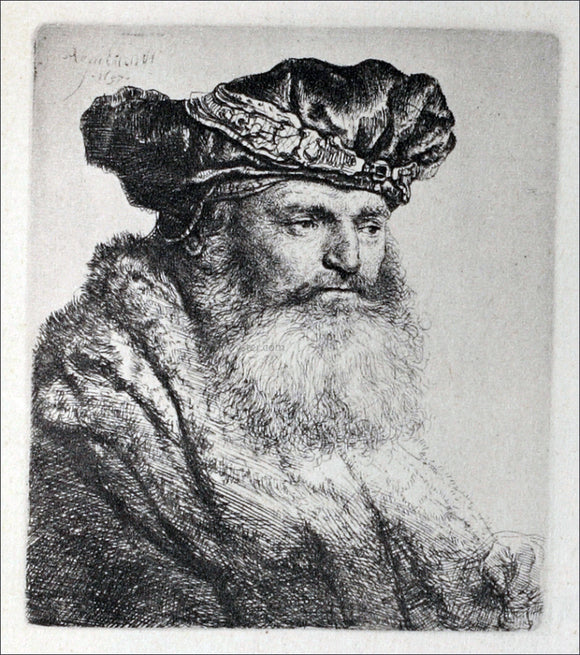  Rembrandt Van Rijn Old Man, Wearing a Rich Velvet Cap - Canvas Art Print