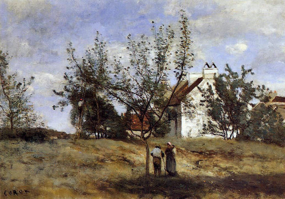  Jean-Baptiste-Camille Corot An Orchard at Harvest Time - Canvas Art Print