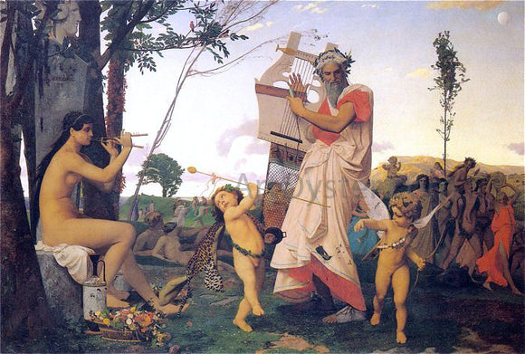  Jean-Leon Gerome Anacreon, Bacchus, and Amor - Canvas Art Print