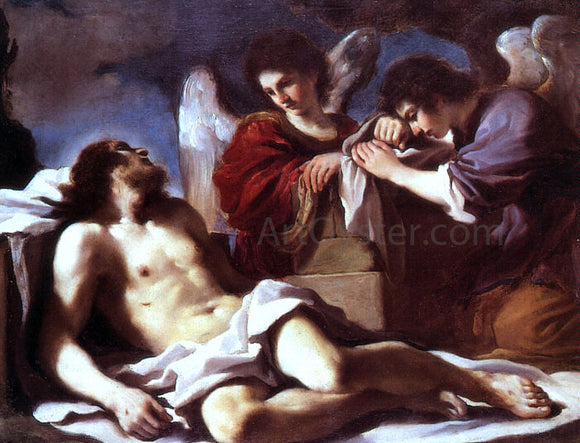  Guercino Angels Weeping over the Dead Christ - Canvas Art Print