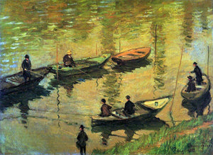  Claude Oscar Monet Anglers on the Seine at Poissy - Canvas Art Print
