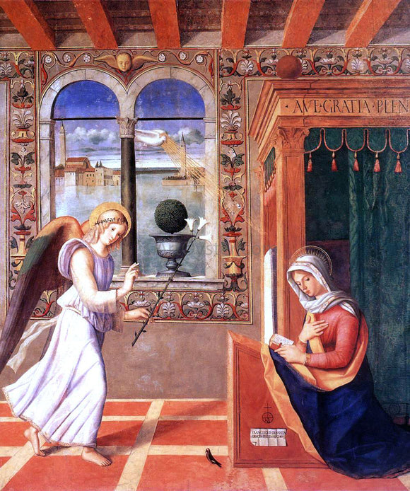  Francesco Di Simone Da Santacroce Annunciation - Canvas Art Print