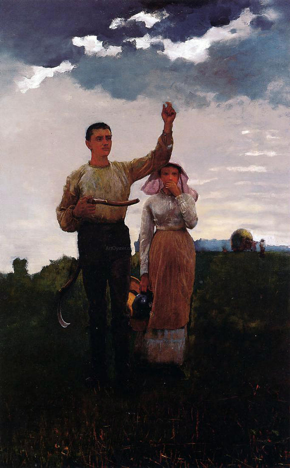  Winslow Homer Answering the Horn (also known as The Home Signal) - Canvas Art Print