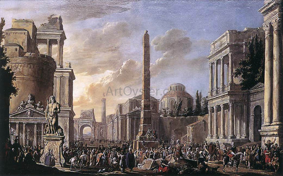  Jacob Van der Ulft Antique Forum with a Triumphal Procession - Canvas Art Print