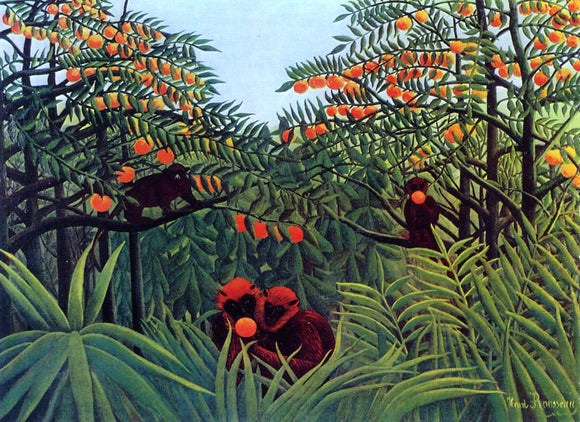  Henri Rousseau Apes in the Orange Grove - Canvas Art Print