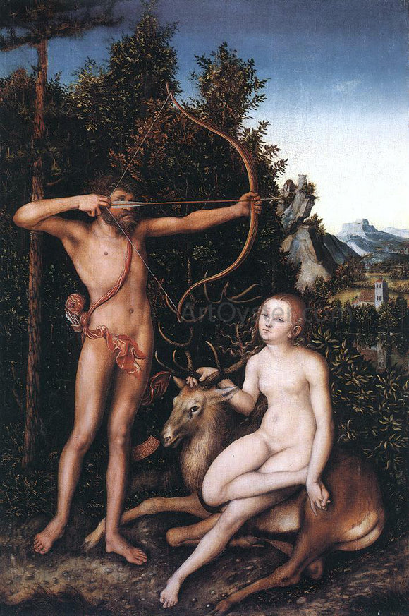  The Elder Lucas Cranach Apollo and Diana - Canvas Art Print