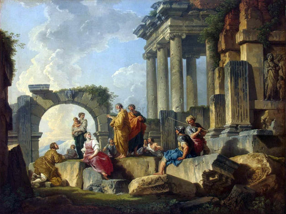  Giovanni Paolo Pannini Apostle Paul Preaching on the Ruins - Canvas Art Print